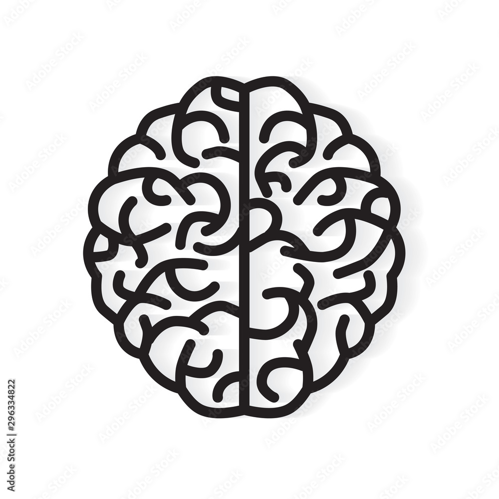 human brain icon - vector illustration - obrazy, fototapety, plakaty 