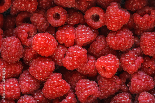 background of fresh ripe raspberries