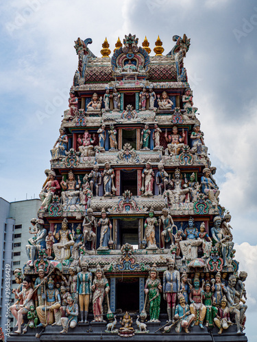 Gopuram of the Hindu temple...