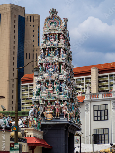 Gopuram of the Hindu temple...
