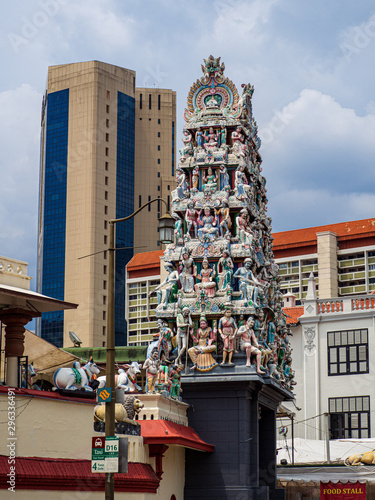 Gopuram of the Hindu temple...