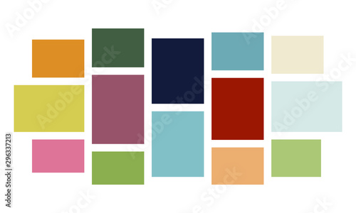Vector Mood Board & Branding Presentation. Creative Theme Mood Board, Logo Template, Collage Frames with Universal Colour Palette. Picture Display & Montage.
