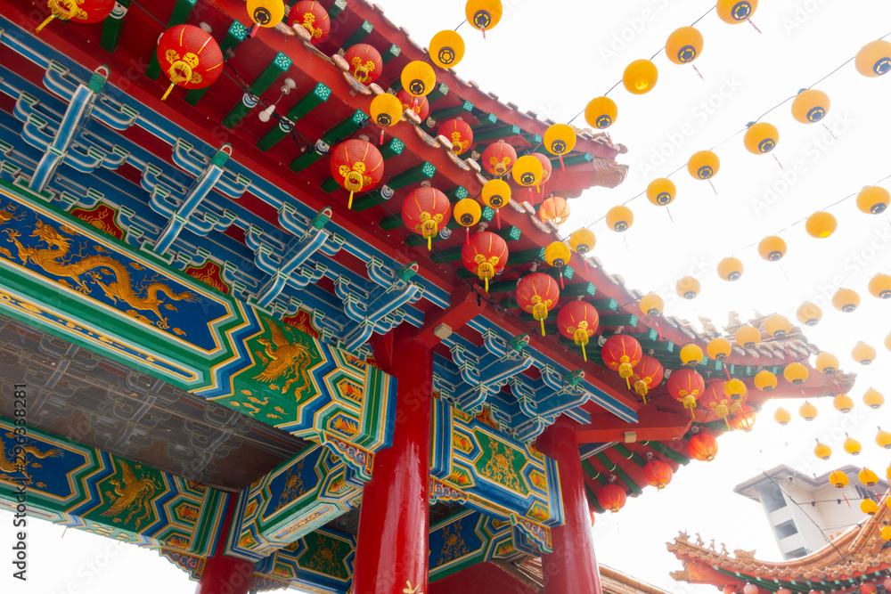 Lantern decoration inside Chinese temple in Malaysia, Thean Hou Temple.