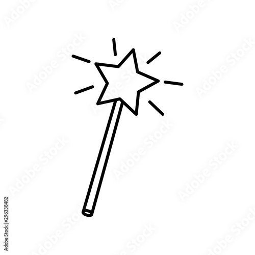 fairytale magic wand fantastic isolated icon vector illustration design