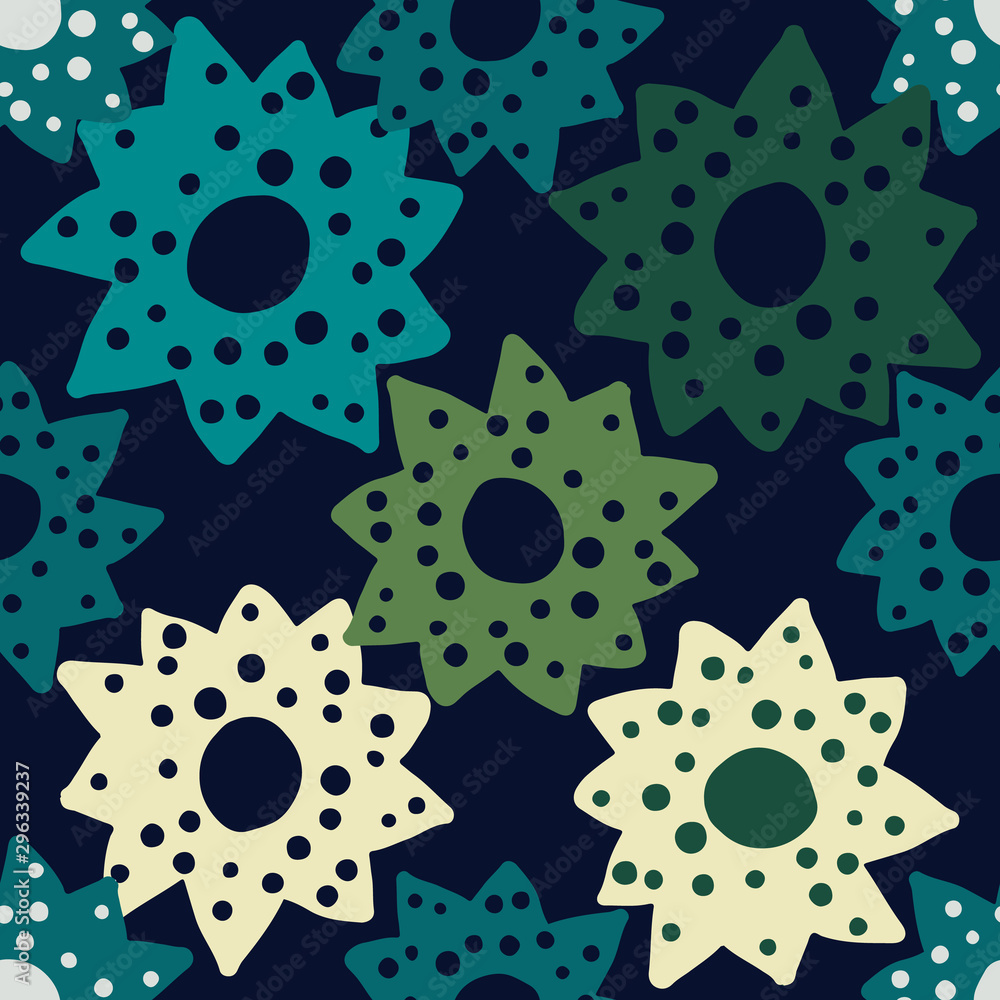 Simple flowers seamless pattern. Floral print with daisies flowers. Simple flowers seamless pattern. Floral print with daisies flowers.