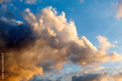 white clouds and gray on blue sky ,nature cloud