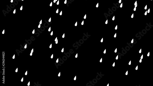 Falling 2d rain drops seamless loop with alpha channel