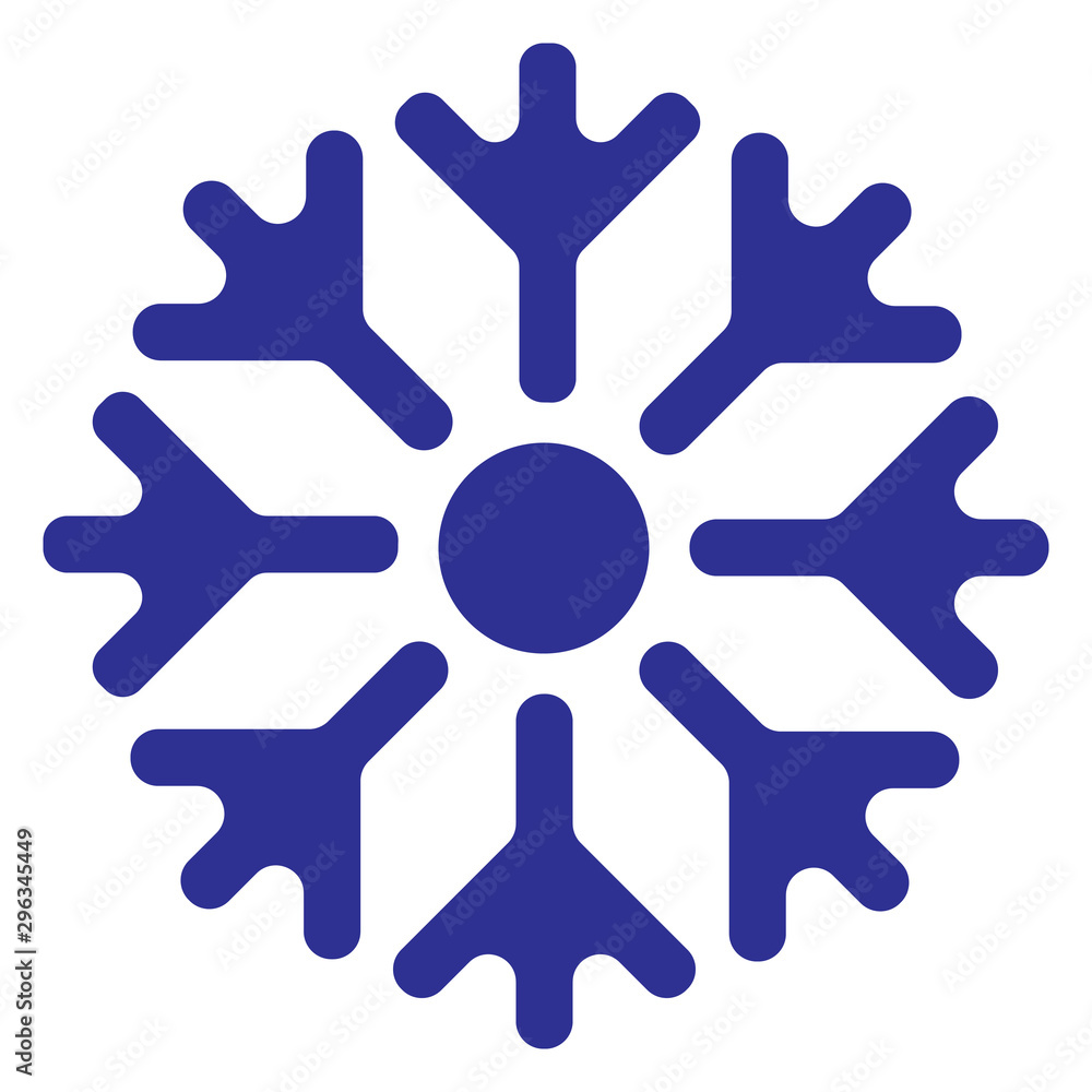 Vector illustration of a snowflake. Logo of temperature. Weather forecast icon. Cold, snowy weather. Vector illustration of a snowflake. Logo of temperature. Weather forecast icon. Cold, snowy weather.