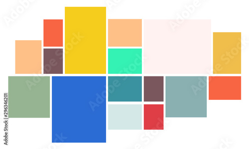 Vector Mood Board & Branding Presentation. Creative Theme Mood Board, Logo Template, Collage Frames with Universal Colour Palette. Picture Display & Montage.