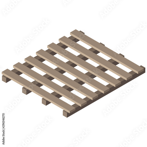 Wooden pallet for the transport of goods. Cargo platform. Pallet made of wooden boards. Vector illustration.