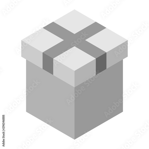 Vector illustration of a big gift box. Bright gift box with red ribbons. Gift box, packing.