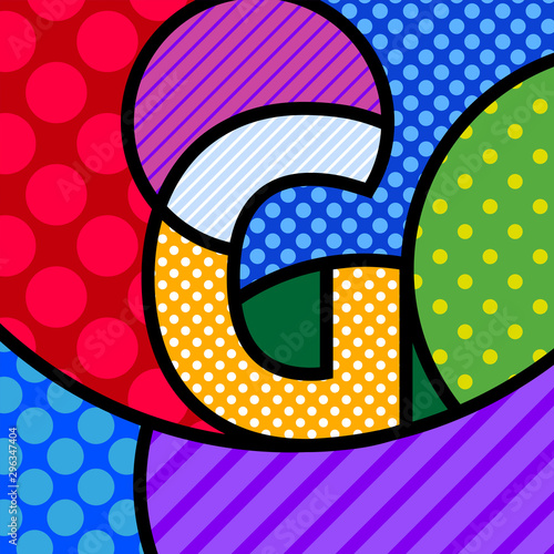 G Pop Art modern alphabet letter for your design.