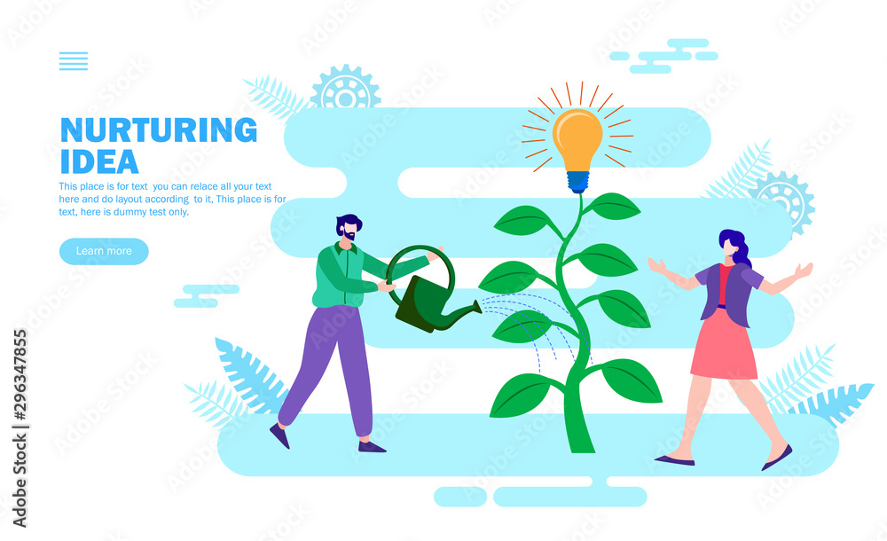 team nurturing idea , plant