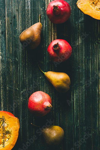 Autumnal fruit background photo