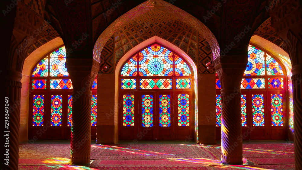 Inside the Nasir al-Mulk Mosque (Pink Mosque). Shiraz, Iran