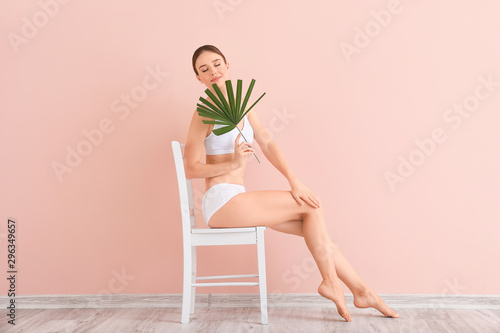 Woman with beautiful legs a...