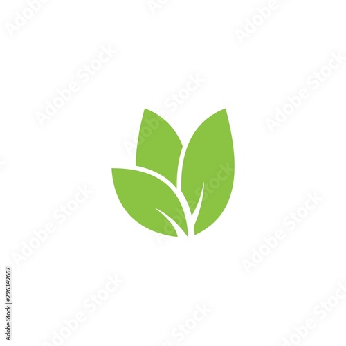 Abstract leaf. Circle leaf logo template