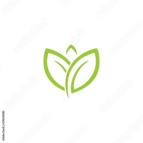 Abstract leaf. Circle leaf logo template