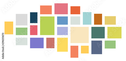 Vector Mood Board & Branding Presentation. Creative Theme Mood Board, Logo Template, Collage Frames with Universal Colour Palette. Picture Display & Montage.