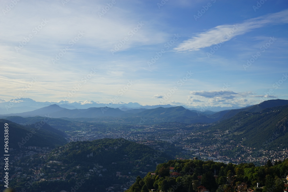 Fototapeta premium Panoramic mountain view from Como Italy