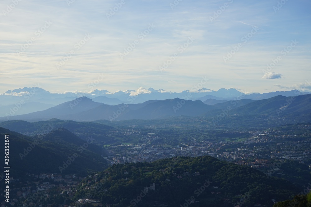 Panoramic mountain view from Como Italy
