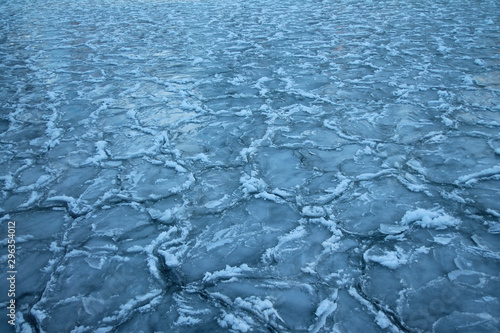 Frozen sea and broken ice