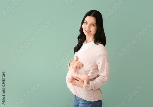 Beautiful young pregnant wo...