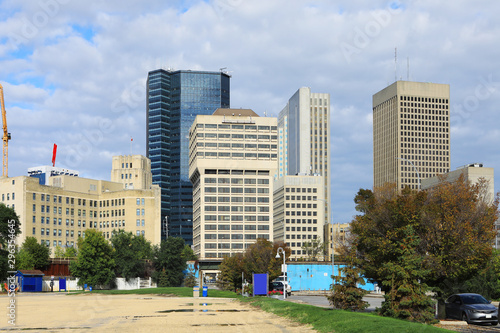 Winnipeg, Manitoba city center in autumn