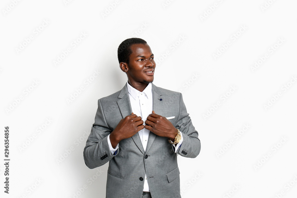 Handsome African-American businessman on white background Handsome African-American businessman on white background