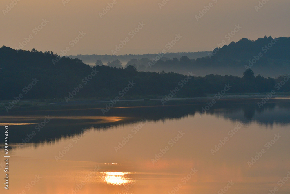 Fototapeta premium Morgen am Berzdorfer See