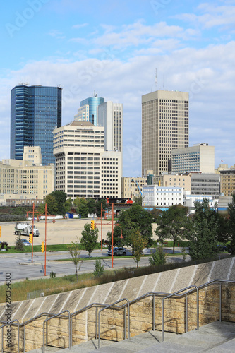 Vertical Skyline view of Winnipeg, Manitoba