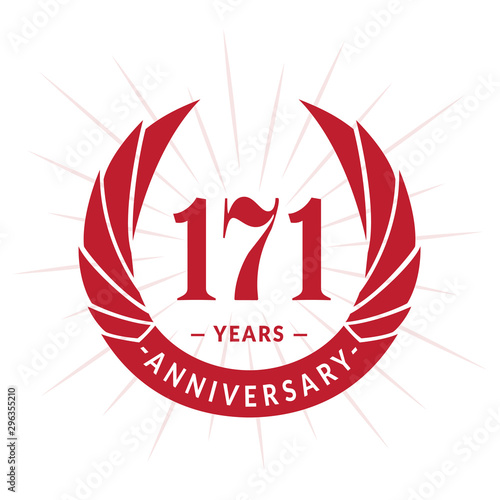 171st years anniversary celebration design. One hundred and seventy-one years logotype. Vector and illustration.