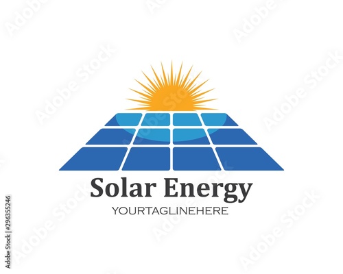 solar panel logo vector icon of natural energy