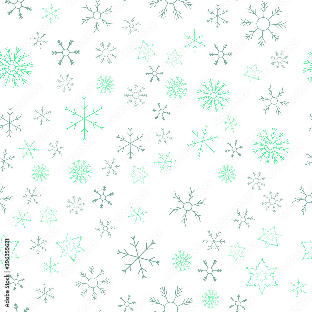Snowflakes in different shapes and forms. Merry Christmas and New Year seamless vector pattern. Colorful background for Xmas. Snowflakes in different shapes and forms. Merry Christmas and New Year seamless vector pattern. Colorful background for Xmas.
