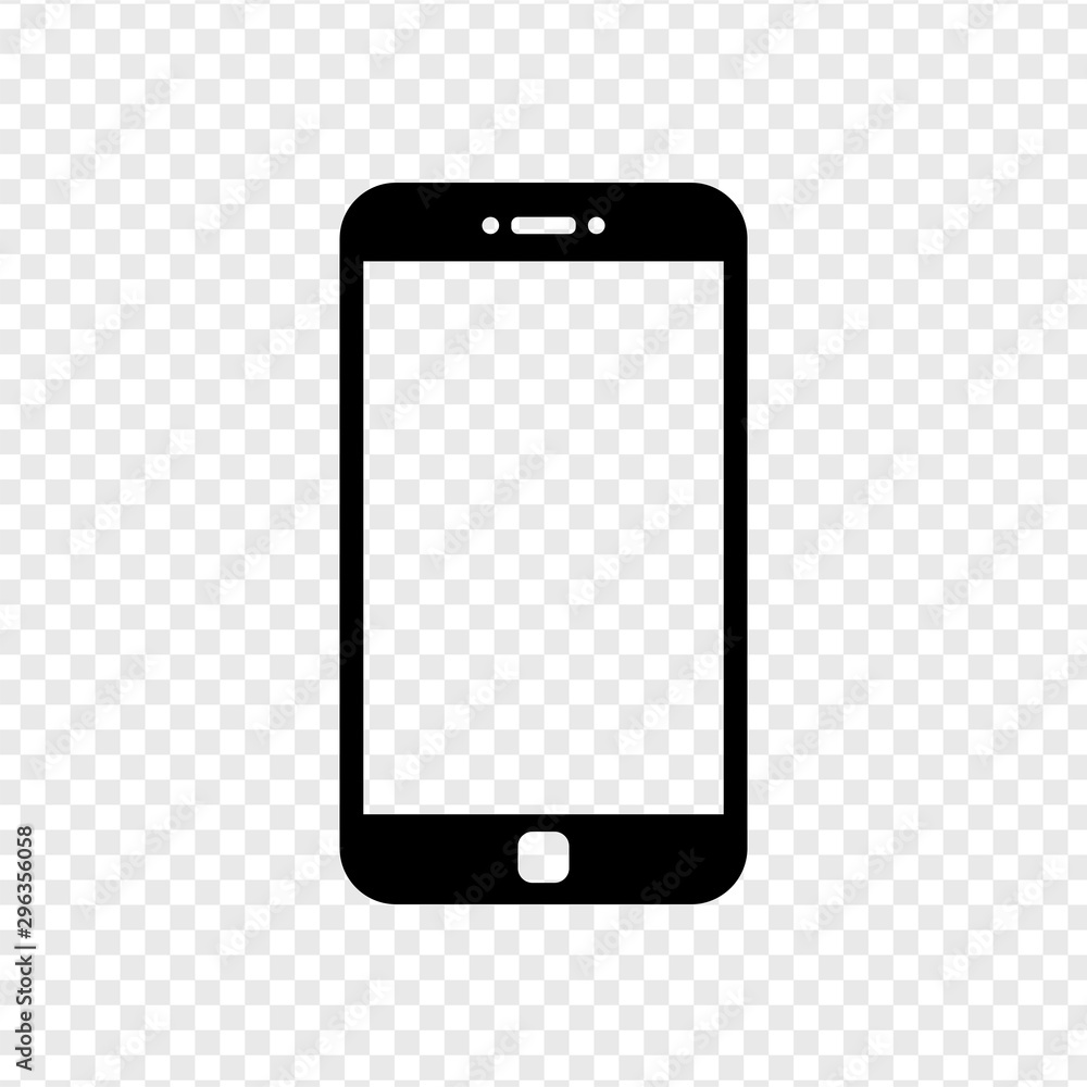 Smartphone mockup with blank screen. Black vector frameless smart phone