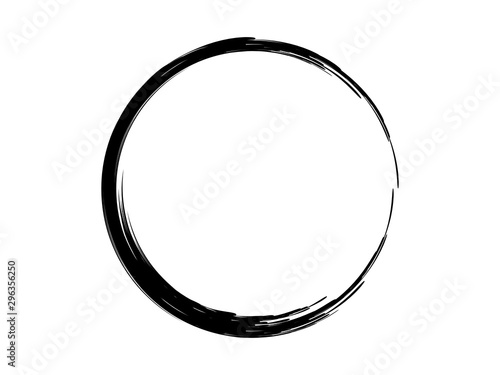 Grunge circle made of black paint.Grunge oval shape made for marking.Grunge art element made for your project.