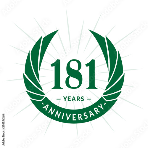 181st years anniversary celebration design. One hundred and eighty-one years logotype. Vector and illustration.
