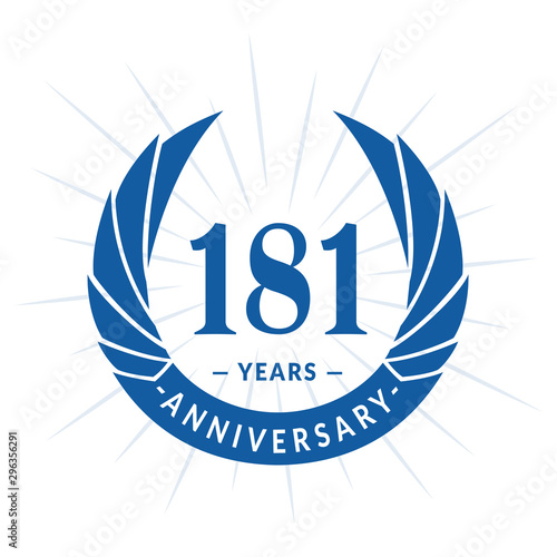 181st years anniversary celebration design. One hundred and eighty-one years logotype. Vector and illustration.