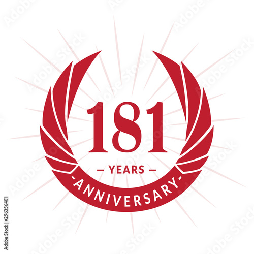 181st years anniversary celebration design. One hundred and eighty-one years logotype. Vector and illustration.
