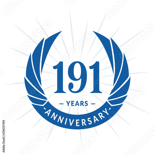 191st years anniversary celebration design. One hundred and ninety-one years logotype. Vector and illustration.