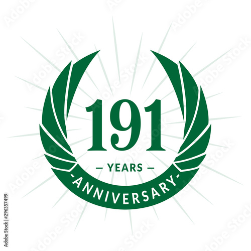 191st years anniversary celebration design. One hundred and ninety-one years logotype. Vector and illustration.