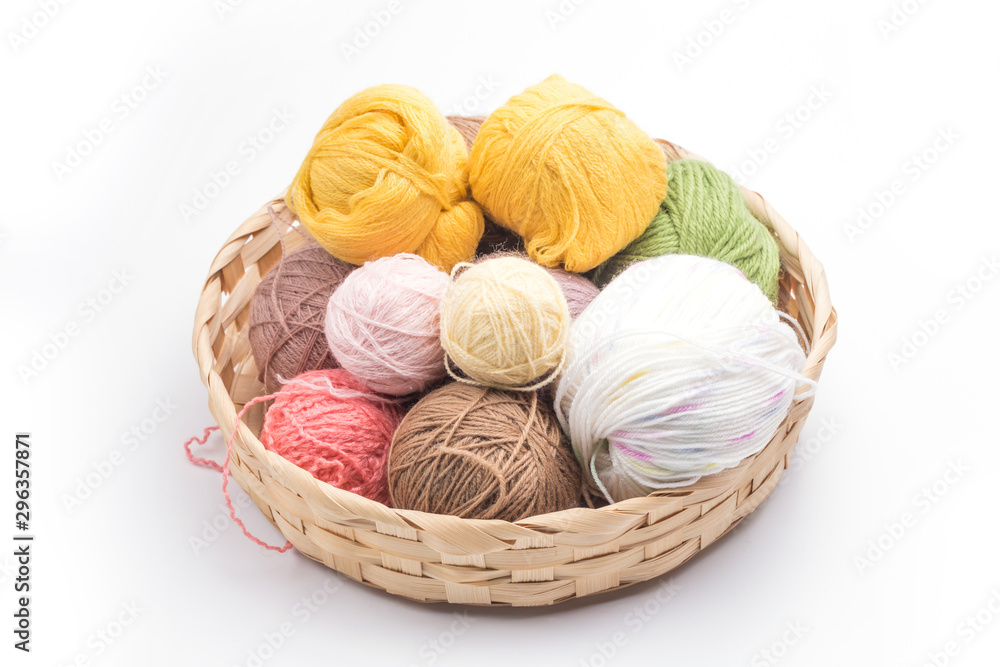 Ball of wool on a white background