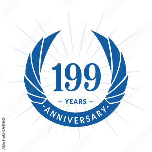 199th years anniversary celebration design. One hundred and ninety-nine years logotype. Vector and illustration. photo