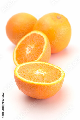 Fresh orange on white background isolated