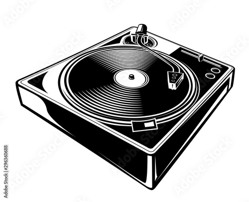Black and white turntable musical design