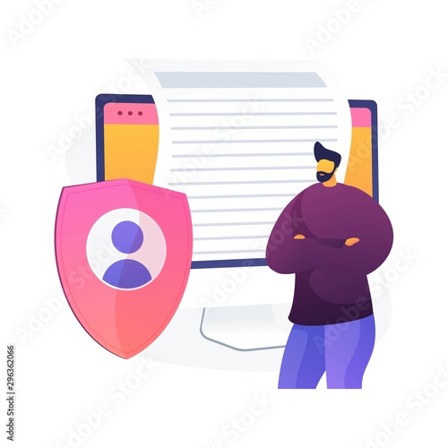 Licence agreement. Confidential electronic correspondence, internet privacy protection, regulations idea. Cybersecurity, safeguard software. Vector isolated concept metaphor illustration