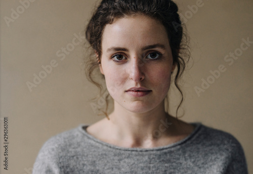 Portrait of serious young woman photo