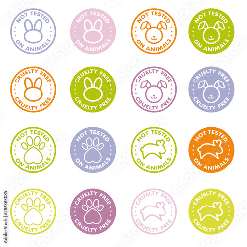 Cruelty free - not tested on animals sign icon symbol - Vector set