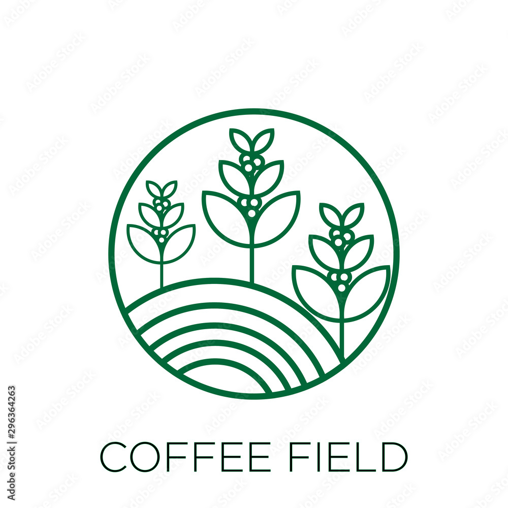 simple logo vector of coffee field and brand
