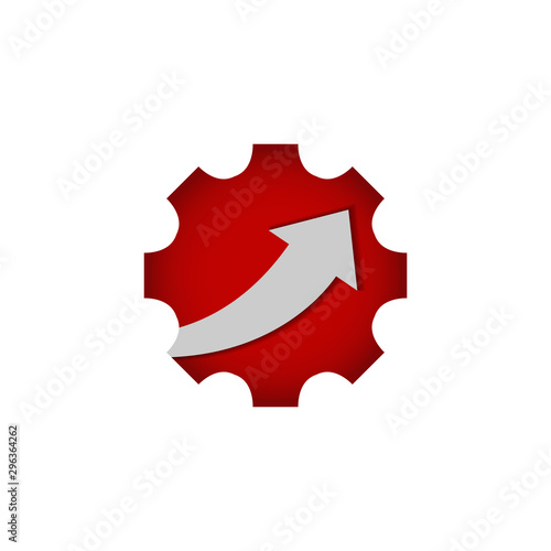 Business finance logo graph bar arrow inside cog gear design vector